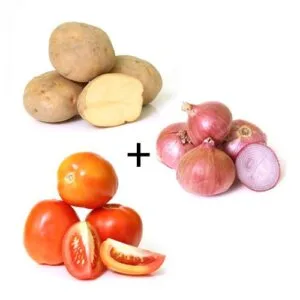 Veggies Combo Pack - 2Kg Onion, 2Kg Potato & 1Kg Tomato