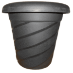 Round Flower Pot No 0 Black, Size: 5 Inches X 6 Inches