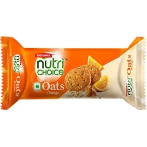 Britannia NutriChoice Oats Cookies - Orange With Almonds, 75gm