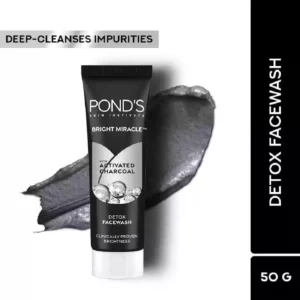 POND's Bright Miracle Detox Facewash | 10X Power Of Activated Charcoal, 50 gm