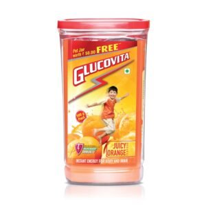 Glucovita Orange Flavor Glucose Powder - 500gm with Free Pet Jar