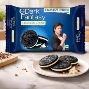 Sunfeast Dark Fantasy Vanilla Flavored Sandwich Cream Biscuits , 50gm