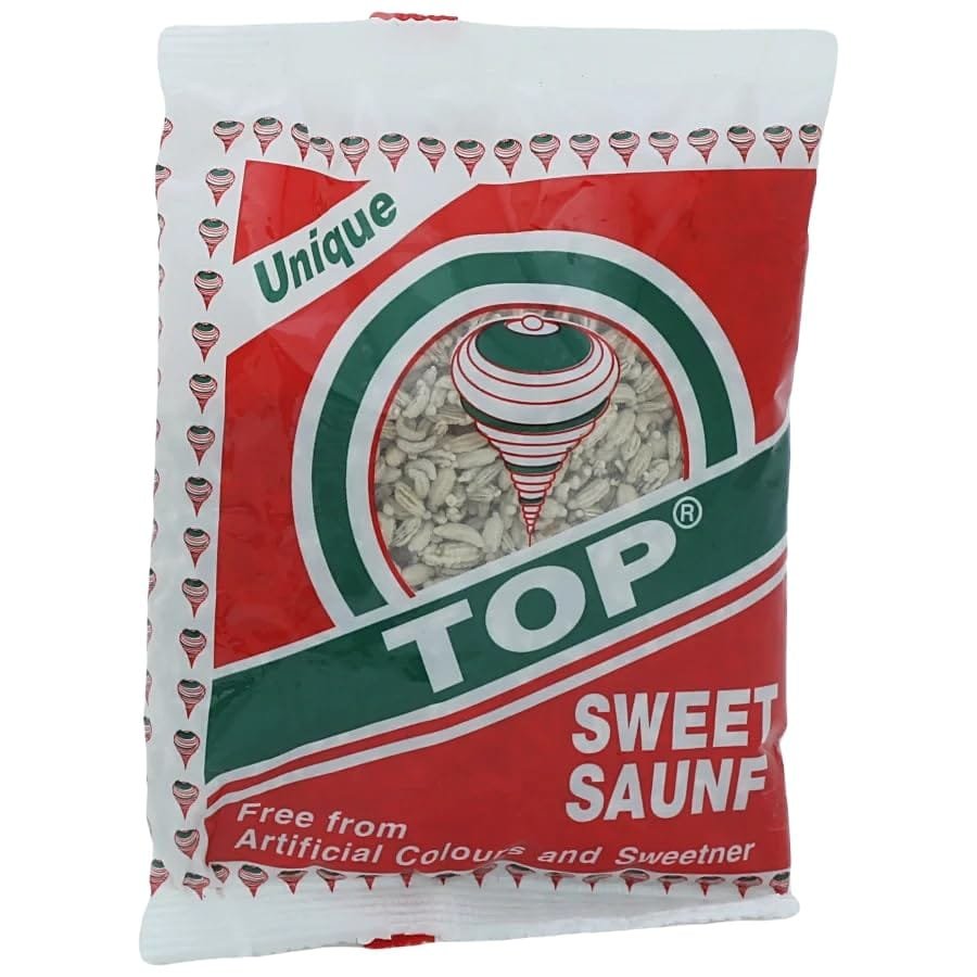 top Top Sweet Saunf | Sugar Coated Fennel Seeds | Mouth Freshener, 100gm - Image 1