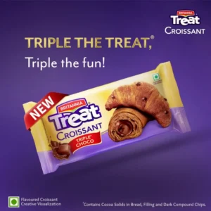 Britannia Treat Croissant - Triple CHOCO, 59gm